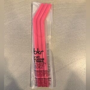 bkr Pink Soft Silicone Straws